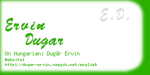 ervin dugar business card