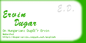 ervin dugar business card